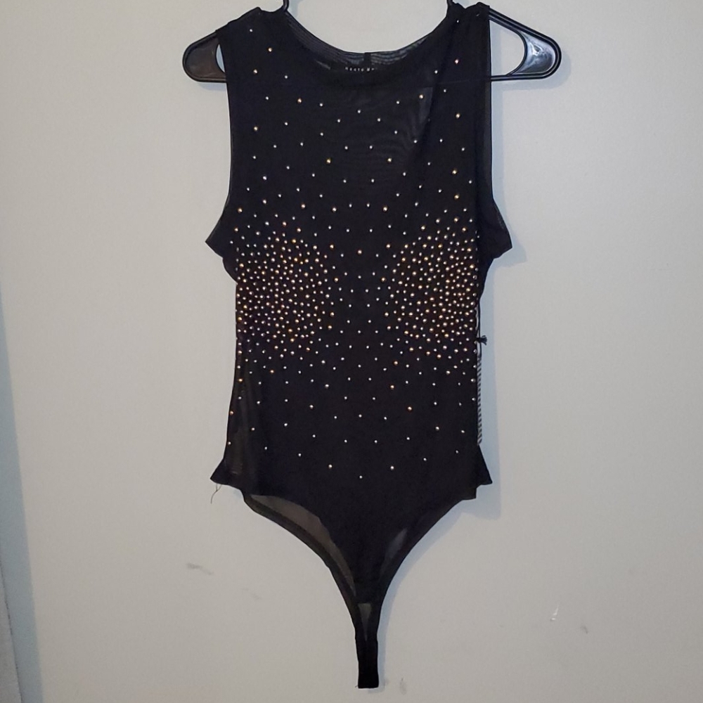 Black mesh bodysuit